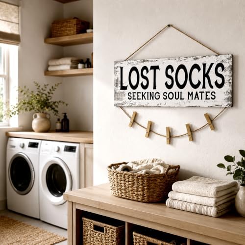 Lost Socks Laundry Room Sign Farmhouse Wall Decor 6"x14.5" - Image 5