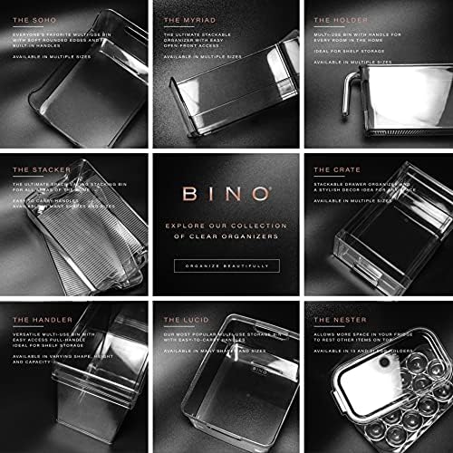 BINO | Plastic Storage Bins, Large - 2 Pack, White | THE SOHO COLLECTION | Pantry Organizers and Storage Containers Fridge Organizer Bins Kitchen Cabinet Organizer Medicine Cabinet Bin - Image 6