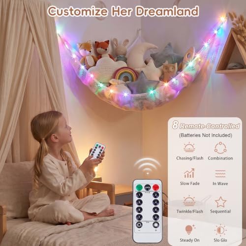 Stuffed Animals Hammock with Remote Control Toy Net Room Decor Storage - Image 3
