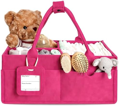 Diaper Caddy Organizer - Large Baby Caddy Organizer with Handle (Pink) by Unknown