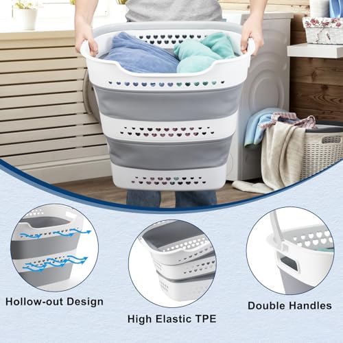 Collapsible Laundry Baskets 42L 2 Pack Pop Up Clothes Hamper for Laundry - Image 4
