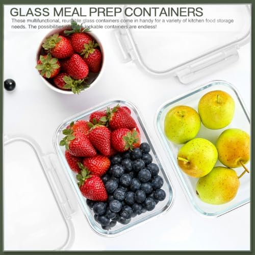 KOMUEE 10 Packs 30 oz Glass Meal Prep Containers with Lids, White - Image 6