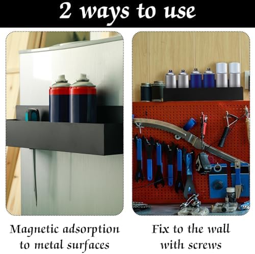 2 Pcs Magnetic Aerosol Spray Can Holder, 16.54 x 3.15 x 4.33 Inch, Black - Image 5