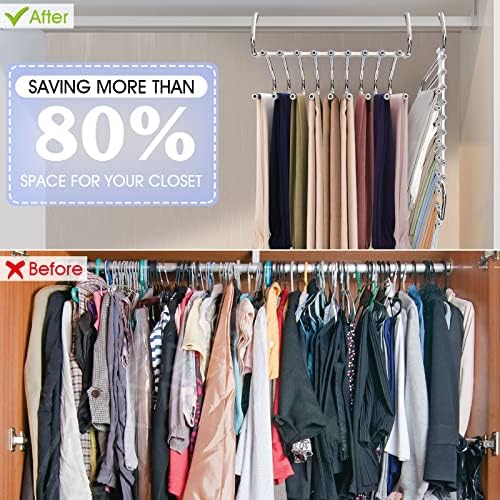 Upgrade 9 Layers Pants Hanger Space Saving Non-Slip Closet Organizer 2 Pack - Image 4