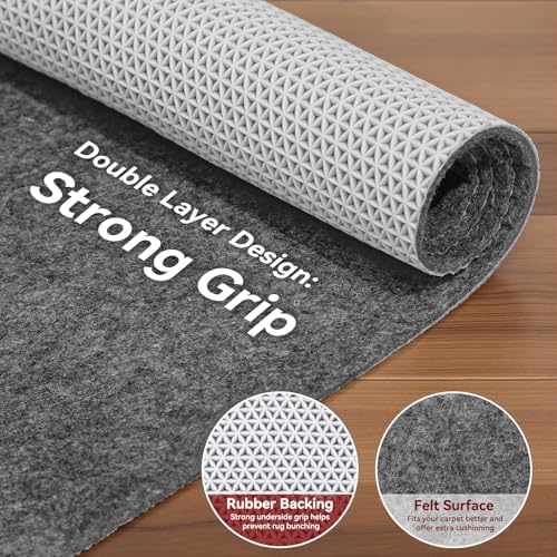 Songrey 9'x12' Non‑Slip Rug Pad, 1/8" Thick Cushioned - Image 4