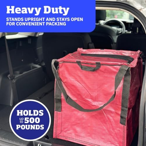 DURASACK 22-Gallon Zipper Top Heavy Duty Storage Tote Bags, 4-Pack, Red - Image 3