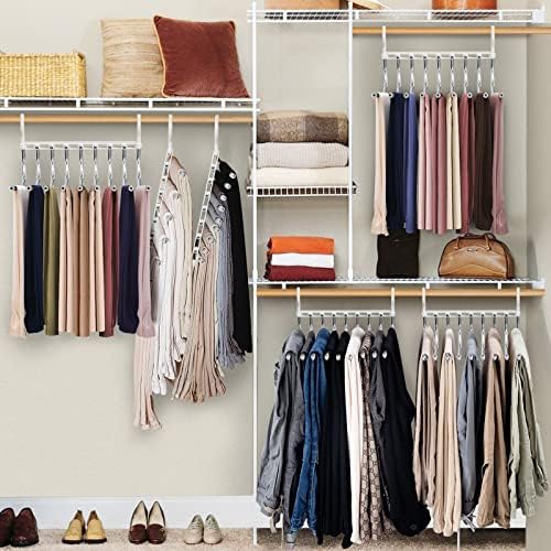 Upgrade 9 Layers Pants Hanger Space Saving Non-Slip Closet Organizer 2 Pack - Image 5