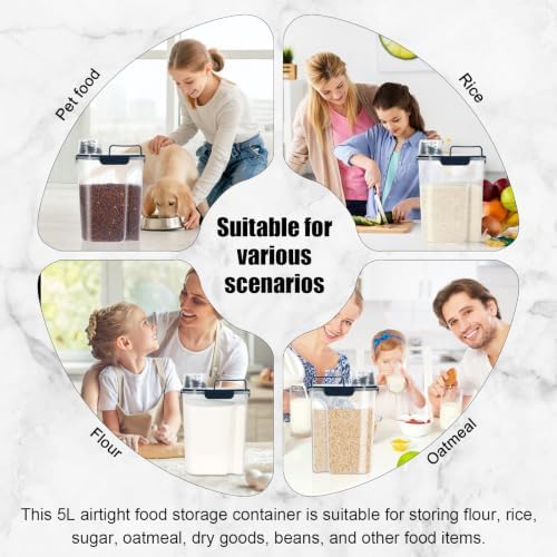 LEAWALK Cat Dog Pet Food Storage Container Up to 5-7Lbs BPA-free-Royal Blue - Image 2