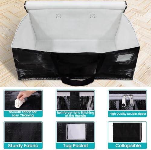 Large Heavy Duty Moving Bags, 93L Reusable Packing Bags, 4 Pack - Image 4