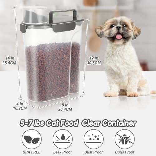 LEAWALK Cat Dog Pet Food Storage Container Up to 5-7Lbs BPA-free-Khaki - Image 2