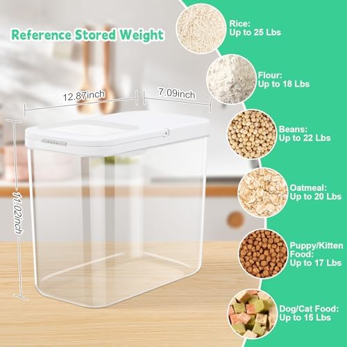 Large Rice Storage Container 20 - 25 Lbs, Airtight Flour Container & Scoop - Image 3