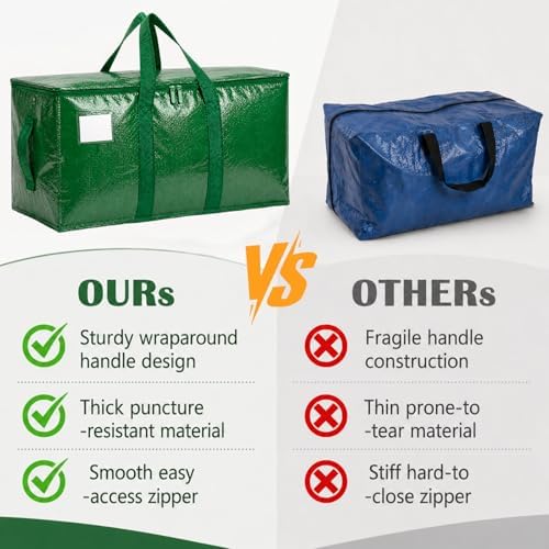 Songrey Extra Large Heavy Duty Moving Bags, 8 Pack, Dark Green - Image 4