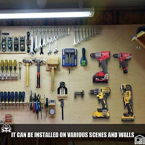2pcs Power Tool Organizer,Heavy Duty Pegboard Wall Organizer,Stainless Steel, Electric Drill Storage Rack,Perfect for Storage Garages, Homes, Sheds, Workshops, Backyard Shops, etc - Image 6
