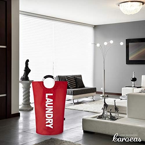 Caroeas 100L Laundry Basket,Large Laundry Hamper, Laundry Bag with Padded Handles, Clothes Hamper Stands Up Well, Collapsible Free Standing Easy Storage Washing Bin (Red,100L) - Image 7