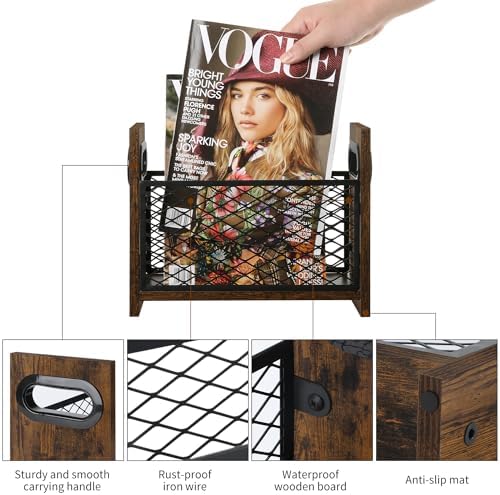 YINMIT Magazine Holder, Small Magazine Rack Floor, Book Storage Basket - Image 6
