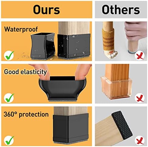 1" x 2" Rectangle Chair Leg Protectors for Hardwood Floors. - Image 6