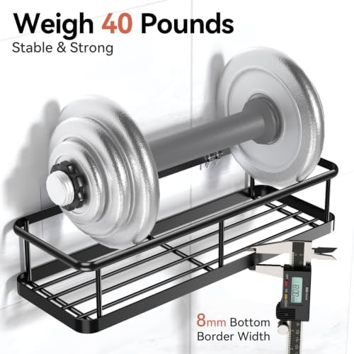 YASONIC Shower Caddy Adhesive, Rustproof Shower Shelves for Inside Shower - Image 3