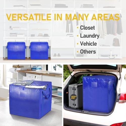 TICONN 4 Pack Extra Large Moving Bags with Zippers & Carrying Handles, Heavy-Duty Storage Tote Moving Boxes for Space Saving (4 PK, 75 Gallon) - Image 4