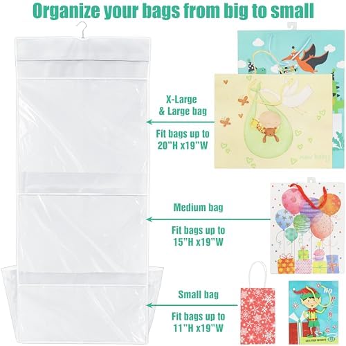 Simple Houseware Double-Sided Hanging Gift Wrap Organizer, White (Set of 1) - Image 6