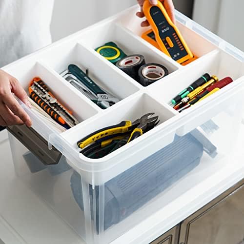 Citylife 32QT Clear Craft Organizers and Storage Box with Removable Tray - Image 5