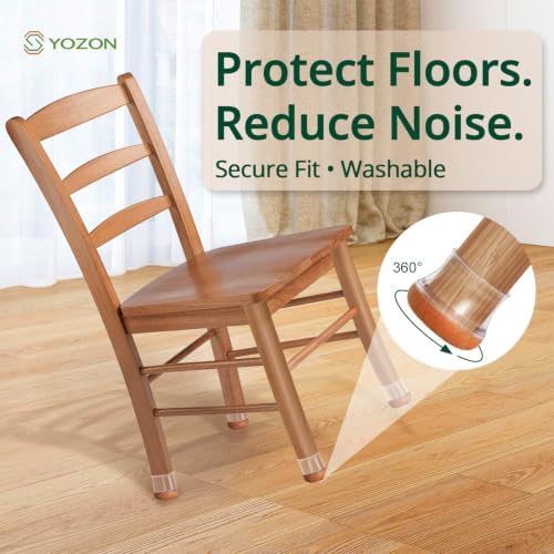 YOZON Chair Leg Floor Protectors Silicone Caps Felt Furniture Pads Covers - Image 3