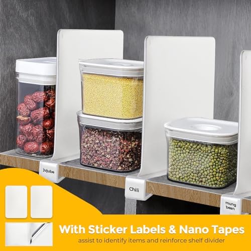 White Acrylic Shelf Dividers for Closets Organizer & Storage,8 Pack - Image 4