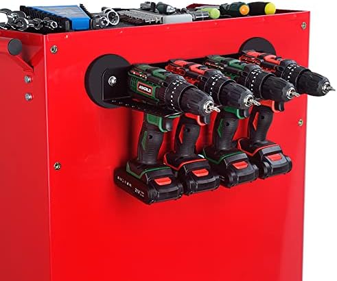 ULIBERMAGNET Magnetic Power Tool Organizer, Utility Storage Rack Shelf with Screwdriver Holder,Wall Mount Heavy Duty Cordless Drill Holder,Removable Tool Rack Suitable for Garage, Workshop by ULIBERMAGNET