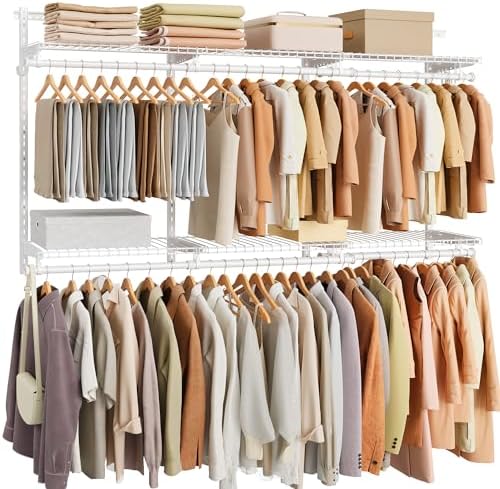 SONGMICS HOME Closet System, Closet Insert Organizer, 4-8 ft Closet Shelves by SONGMICSHOME