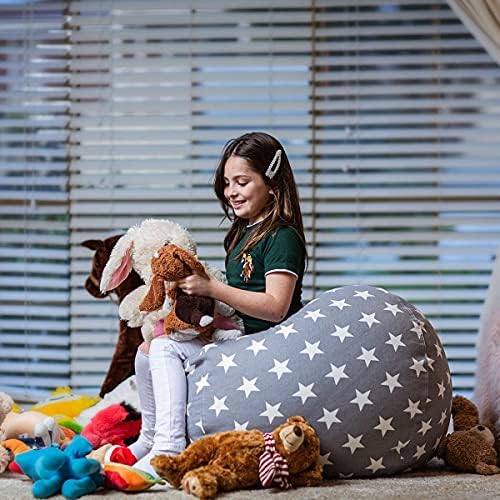WEKAPO Stuffed Animal Storage Bean Bag Chair Cover for Kids - Image 6