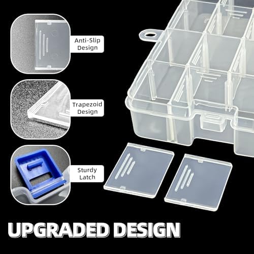 DUOFIRE Plastic Organizer Storage Box, Adjustable Divider 34 Grids, 4 Pack - Image 4