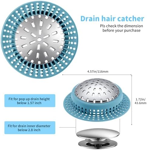 Aluvor Bathtub Drain Hair Catcher Shower Drain Cover Sink Drain Protector - Image 2