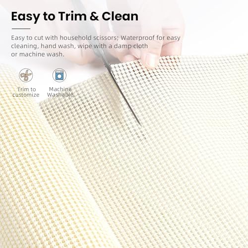 BAGAIL Drawer and Shelf Liner, Non Slip Cabinet Liner, 12" x10', Cream - Image 4