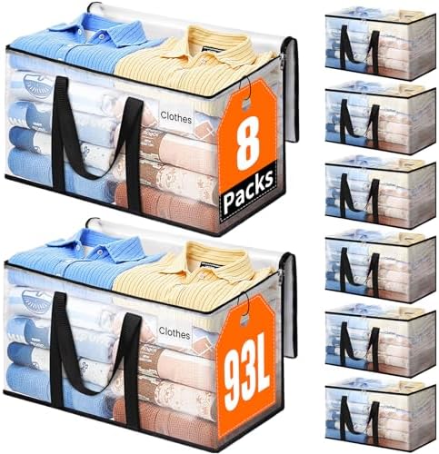 Moving Bags, Extra Large Heavy Duty Storage Bags, 93L, 8 Packs by EpicTotes