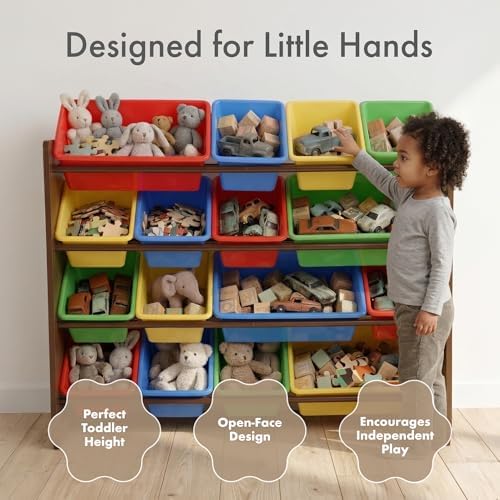 Humble Crew Kids Toy Organizer with 16 Bins, 4 Tier Storage for Playroom - Image 3