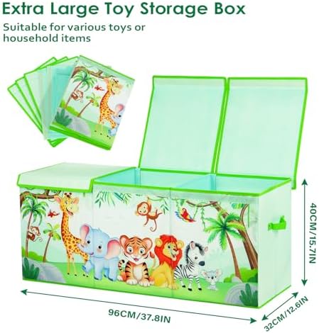 decalsweet Large Toy Box Collapsible Chest Organizer with Flip Lid for Kids - Image 2