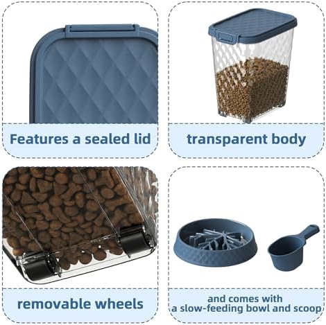 DRATO Pet Food Storage Containers, 2-Pack 60LBS Capacity Resin Dog Food Container with Airtight Lid, Transparent Body, Sturdy & Durable, Versatile Pet Food Bin for Indoor Dog Food Storage - Image 6