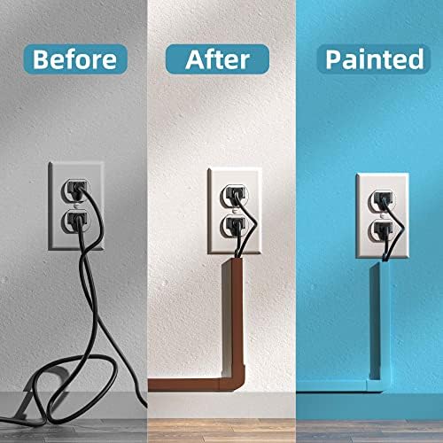 Wire Hider, 157in Delamu Cord Hider Wall, Paintable Wire Covers for Cords, TV Cable Hider Wall Kit, Cable Covers Raceway, Cable Management Hide TV Cords for Wall Mount TV, 10XL15.7 W0.95 H0.55in Brown - Image 4