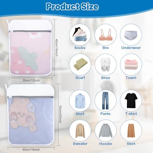 4-Pack Durable Honeycomb Mesh Laundry Bags for Delicates, 2M + 2L - Image 2