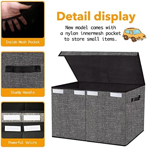 Pantryily Large Foldable Toy Storage Box with Lid,Plush Toy Organizer Chest - Image 2