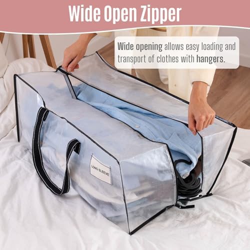 VENO Heavy Duty Moving Bags, Storage Bags, Easy Visibility, Clear, 6 Pack - Image 2