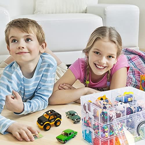 7 Layers Stackable Storage Container, 70 Adjustable Compartments (White) Perfect for Kids Toys, Art Crafts, Jewelry, Supplies, Mini Case & Letter Sticker Included - Image 6