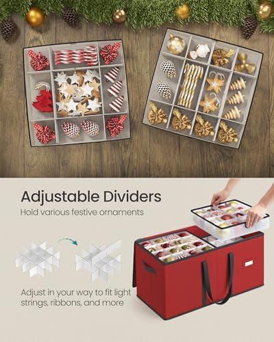 SONGMICS Christmas Ornament Storage Boxes, Set of 2, with 3-Inch 256 Slots - Image 5
