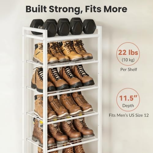 Narrow Shoe Rack 10-Tier, Tall Shoe Organizer for Small Spaces - Image 4