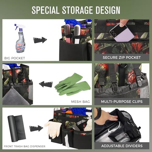 SCAVATA Wearable Cleaning Caddy Organizer With Handle & Shoulder Strap - Image 2