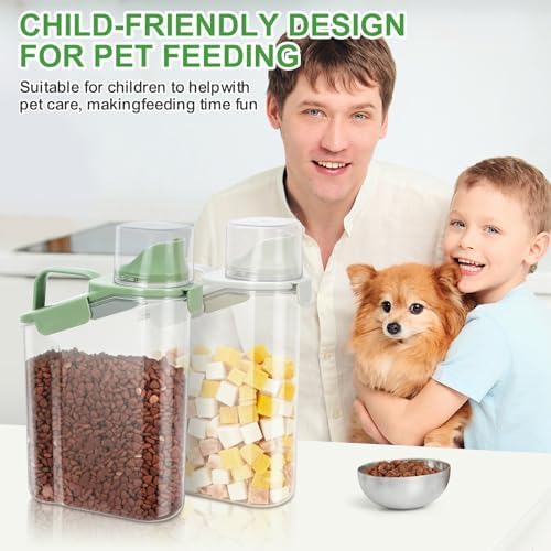TBMax Rice Container Cereal Storage Container 2 Pack, Kitchen Pantry Dry Food Storage Holder with Easy-Pouring Spout & Handy Cup, Small Pet Dog Cat Food Dispenser for Daily Feeding - Image 6