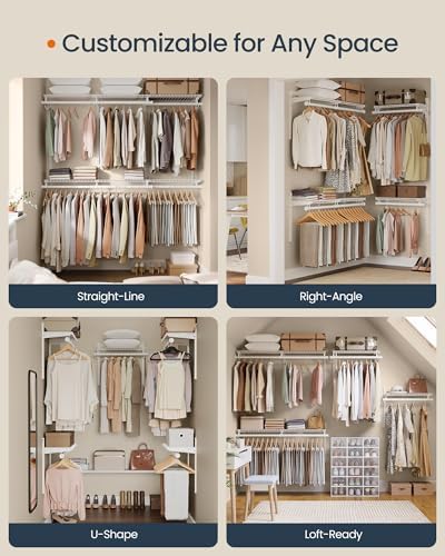 SONGMICS HOME Closet System, Closet Insert Organizer, 4-8 ft Closet Shelves - Image 4