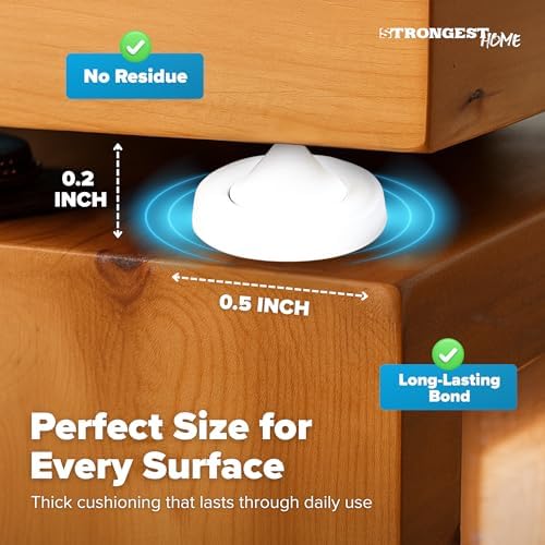 STRONGEST HOME Cabinet Door Bumpers 200 Pack | Clear (0.5" x 0.2") - Image 2