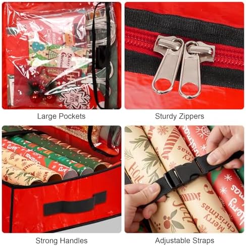 HikooLSS Wrapping Paper Organizer Storage Container for Christmas Holiday - Image 3