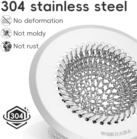 Hair Trap for Shower Drain, 4.4" Anti-Clog Tub Drain Cover, Silvery White - Image 3