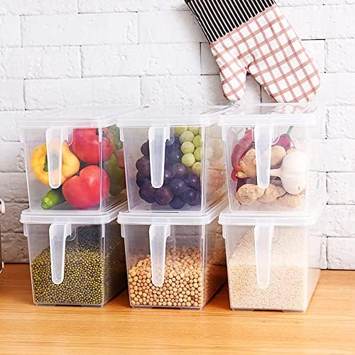 Sooyee 4 Pack 5L Fridge Organizer with Handle & Lid, Clear - Image 4